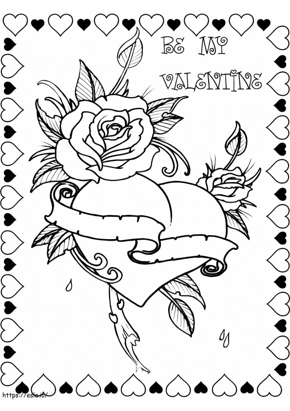 Happy Valentines Day 3 coloring page