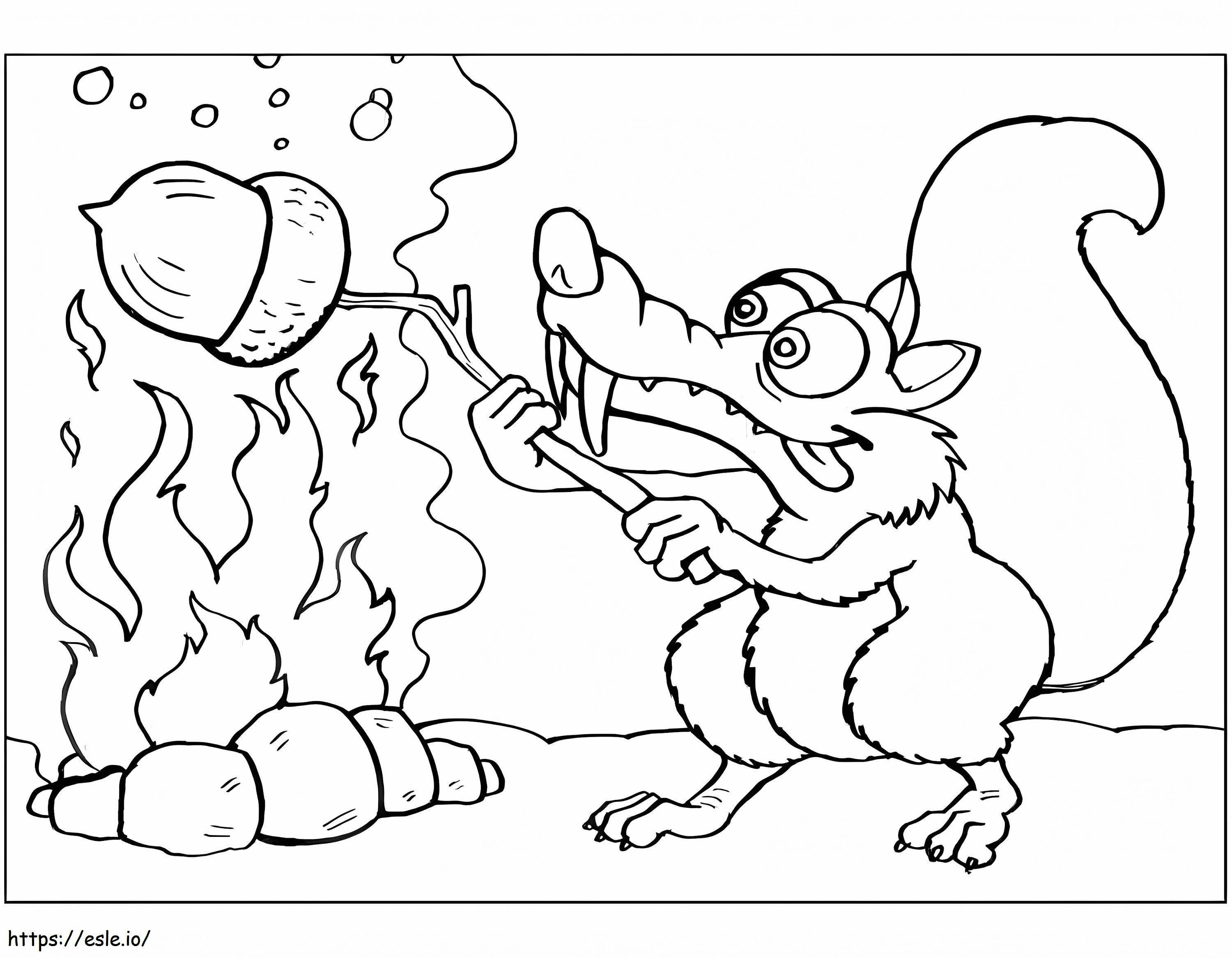 Scrat And His Ice Age Acorn coloring page