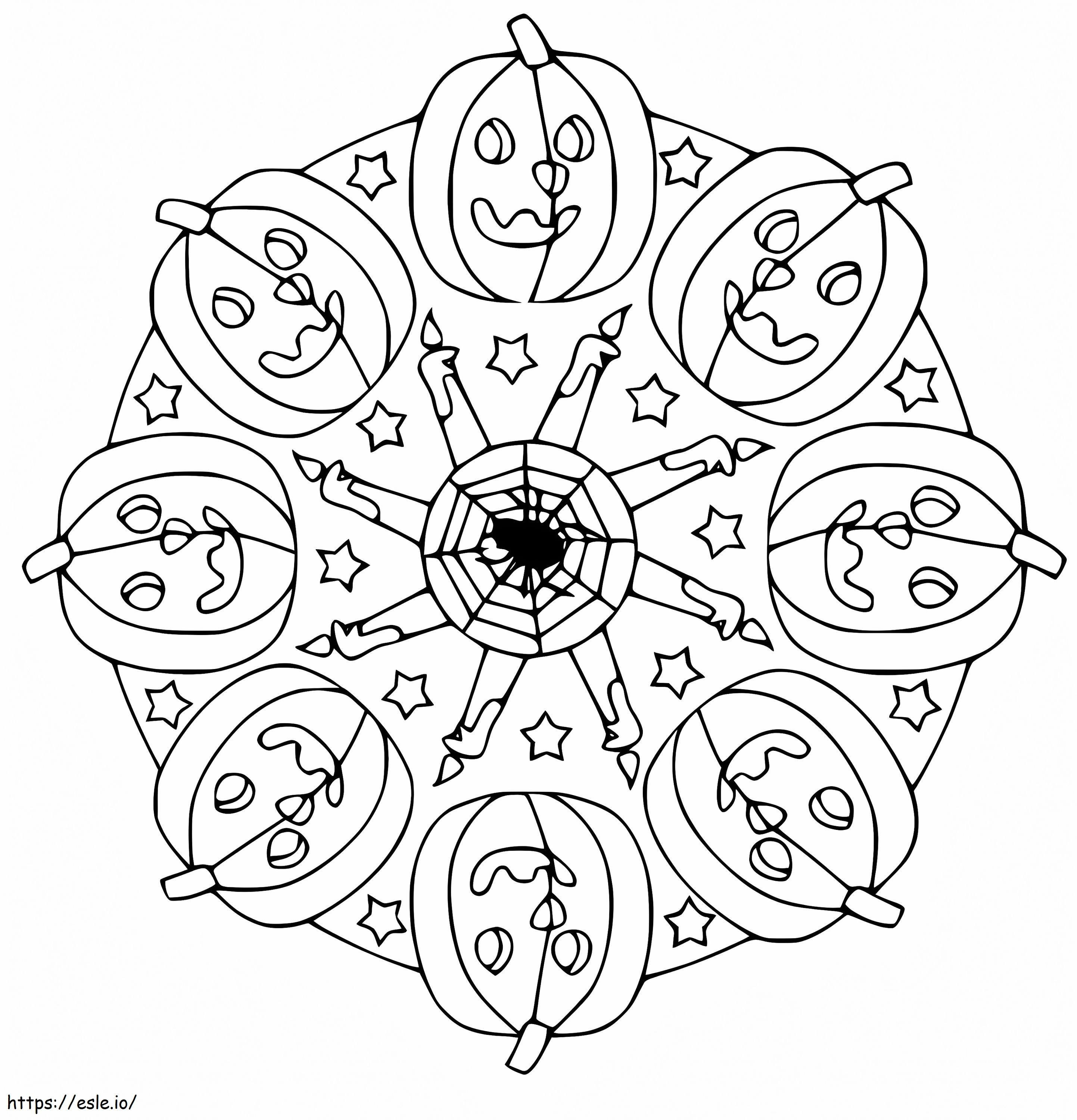 Coloriage Mandala d'Halloween 6 à imprimer dessin