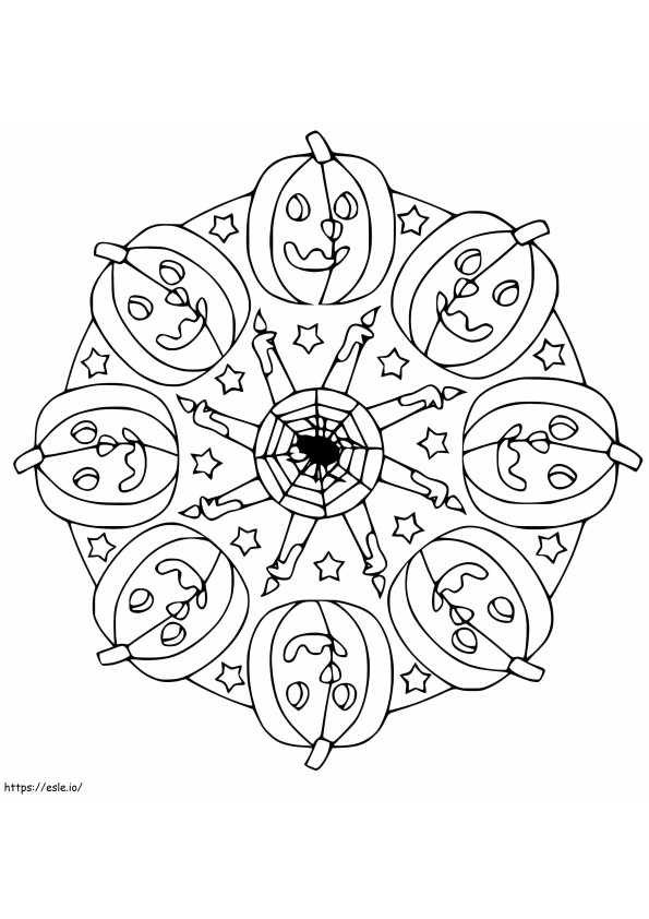 Coloriage Mandala d'Halloween 6 à imprimer dessin