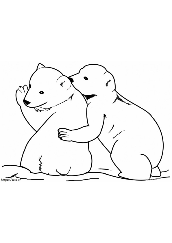 Dos osos de hielo para colorear