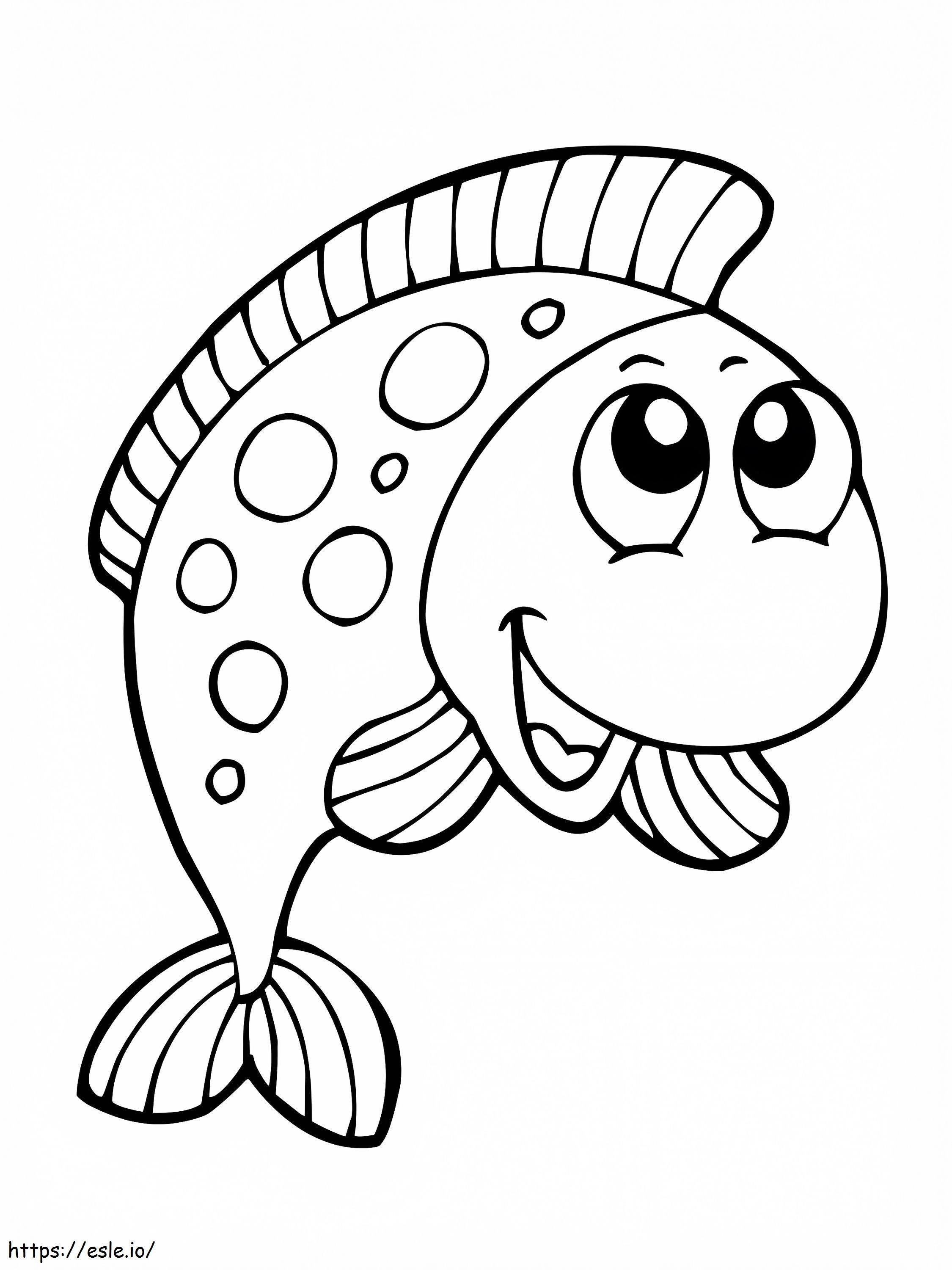 Coloriage Un poisson adorable à imprimer dessin