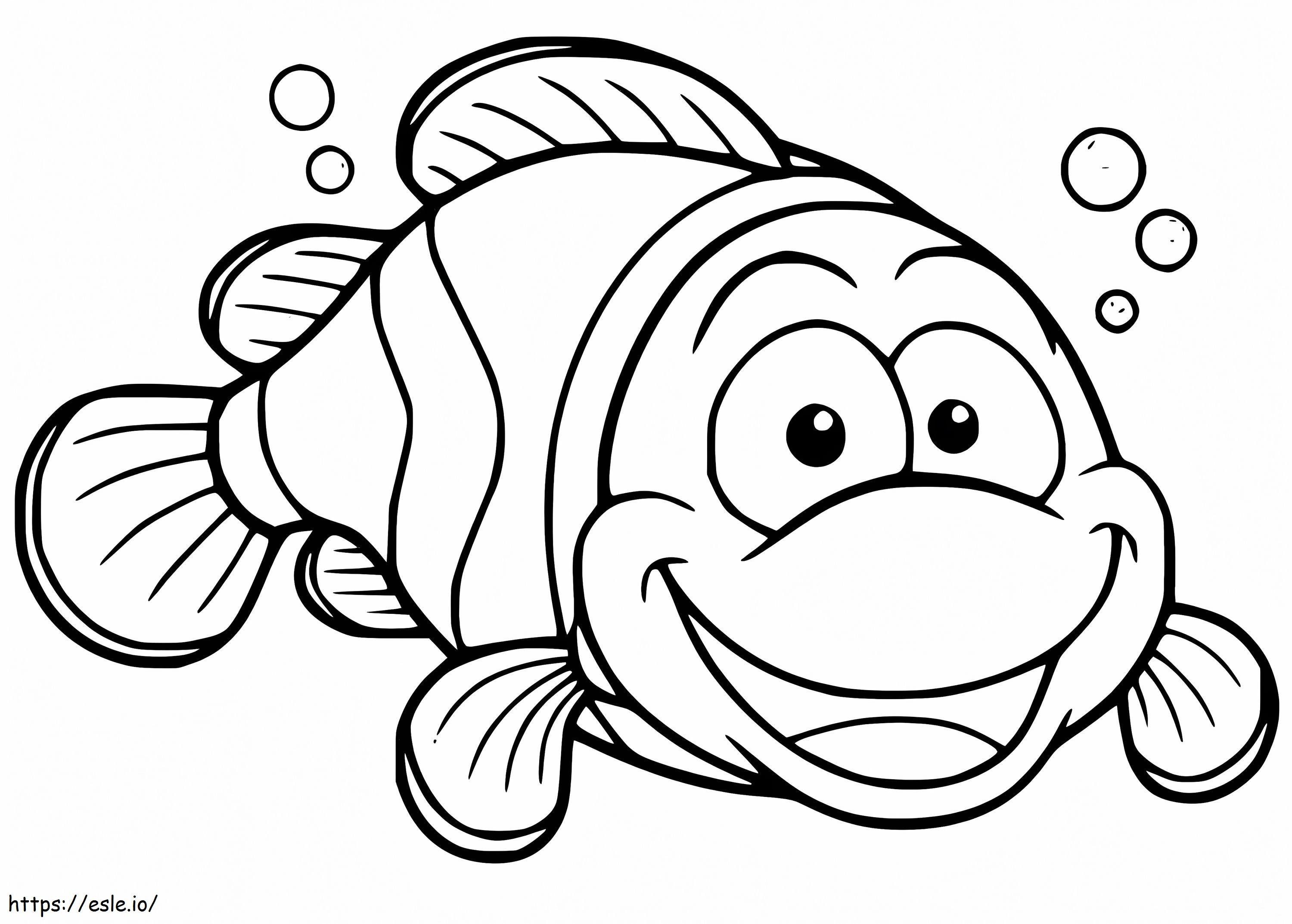 Pește clovn zâmbitor de colorat