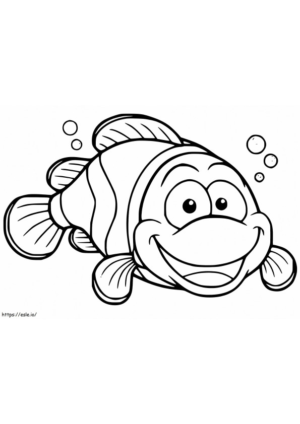 Smiling Clown Fish coloring page