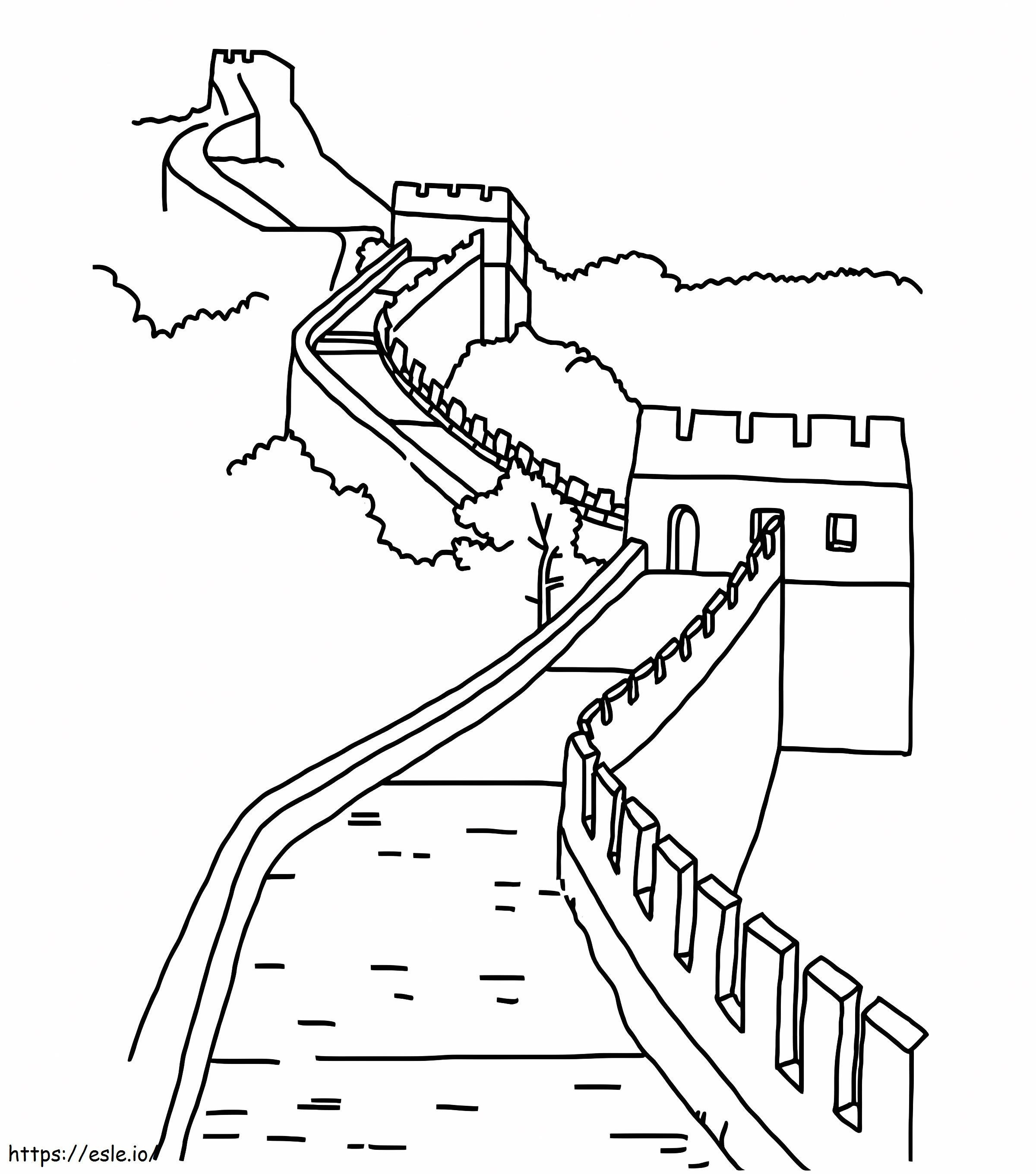 Tembok Besar Sederhana Gambar Mewarnai