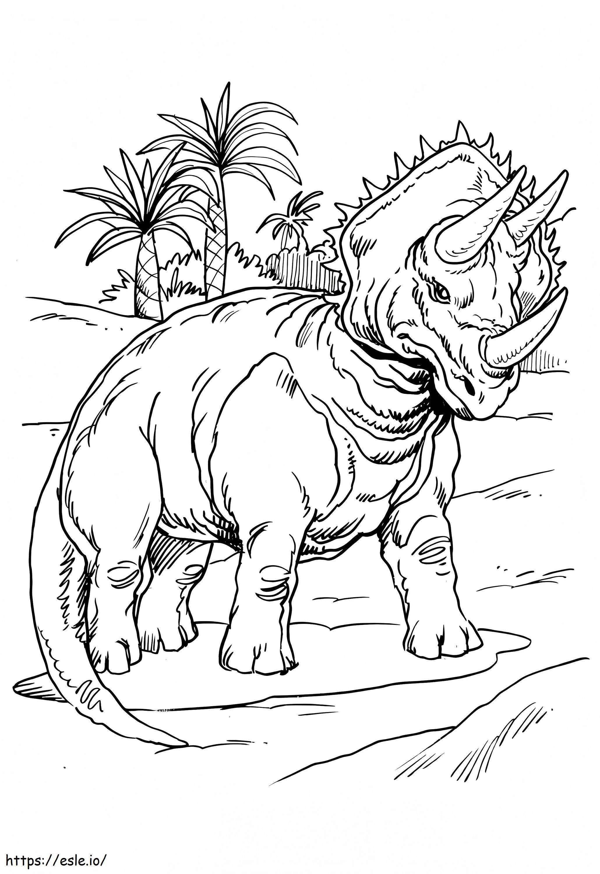 Coloriage Tricératops Gratuit à imprimer dessin