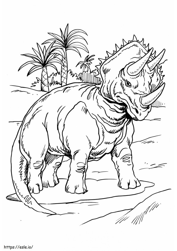 Triceratops Gratis Gambar Mewarnai