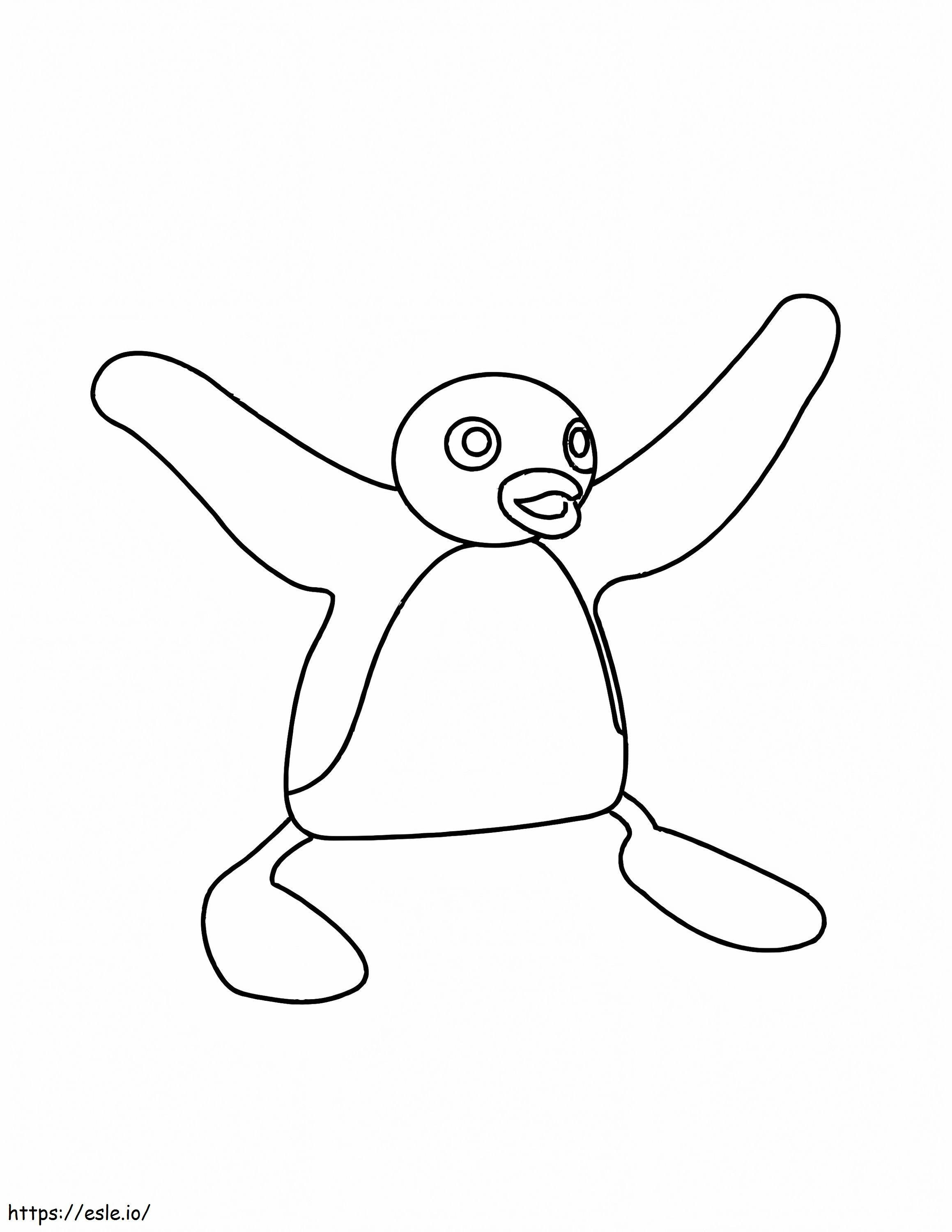 Feliz Pingu para colorir