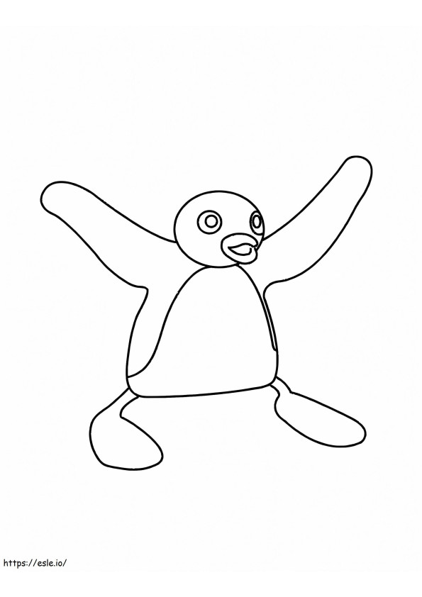 Fericit Pingu de colorat