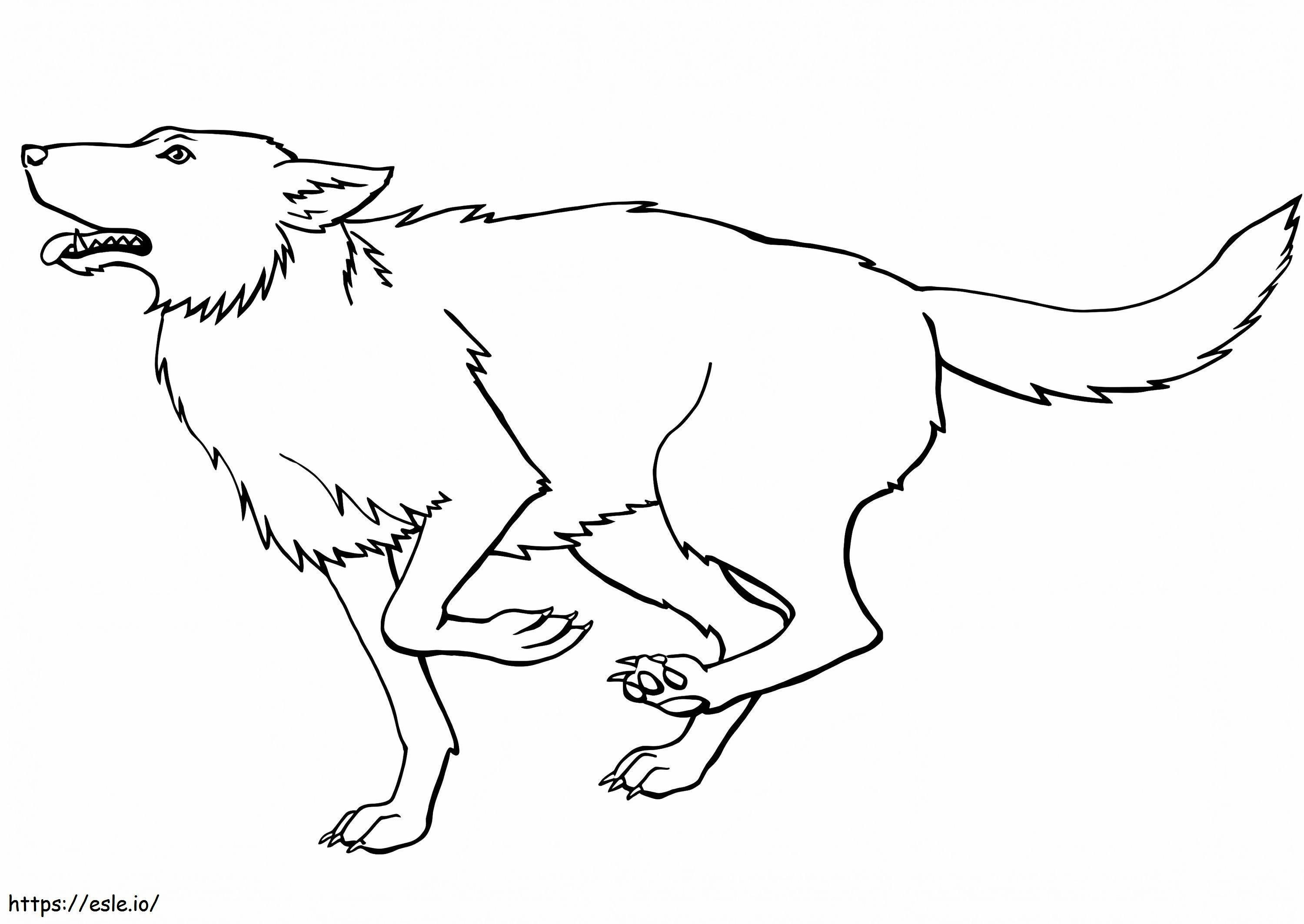 Coloriage Le loup court à imprimer dessin