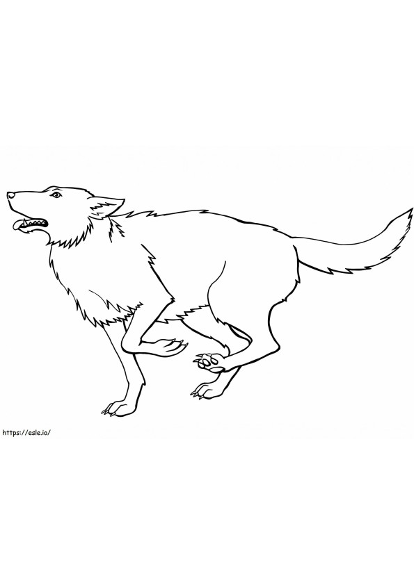 Wolf Is Running coloring page