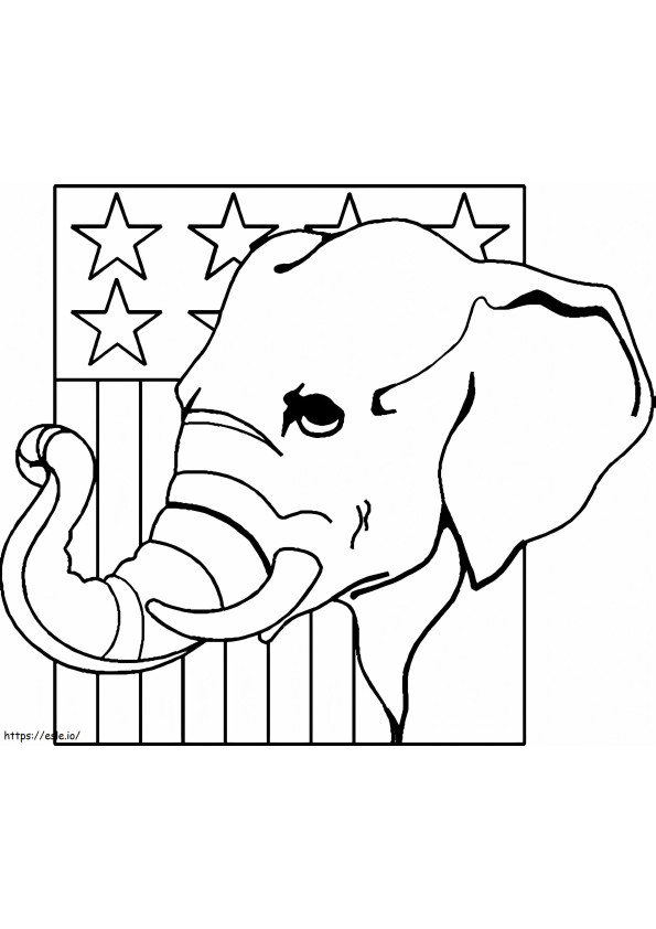 共和党の象 2 ぬりえ - 塗り絵