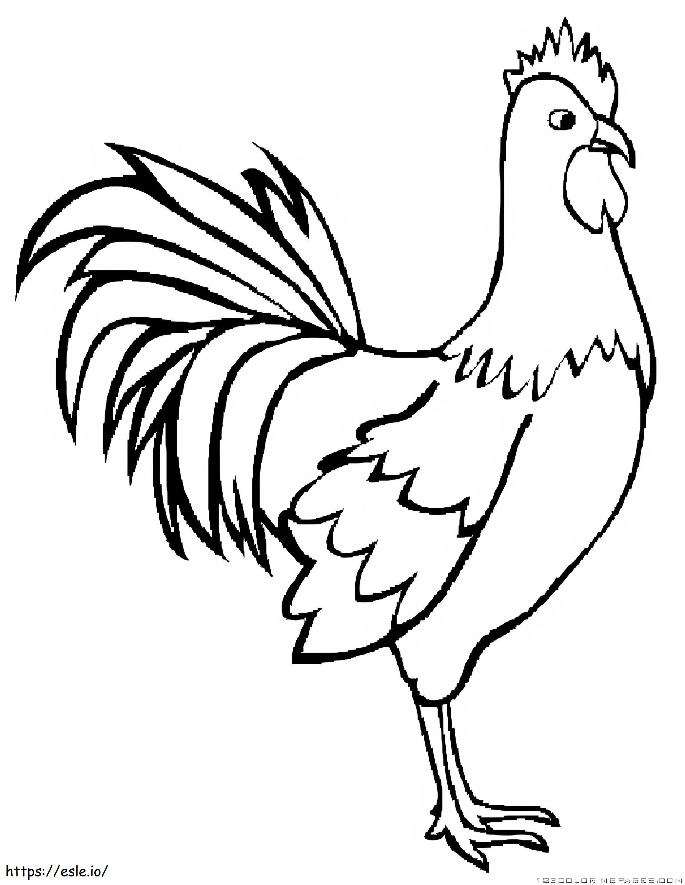 Rooster Basic Drawing coloring page