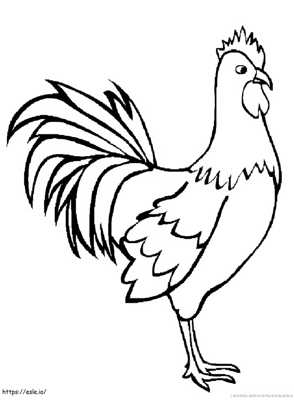 Rooster Basic Drawing coloring page