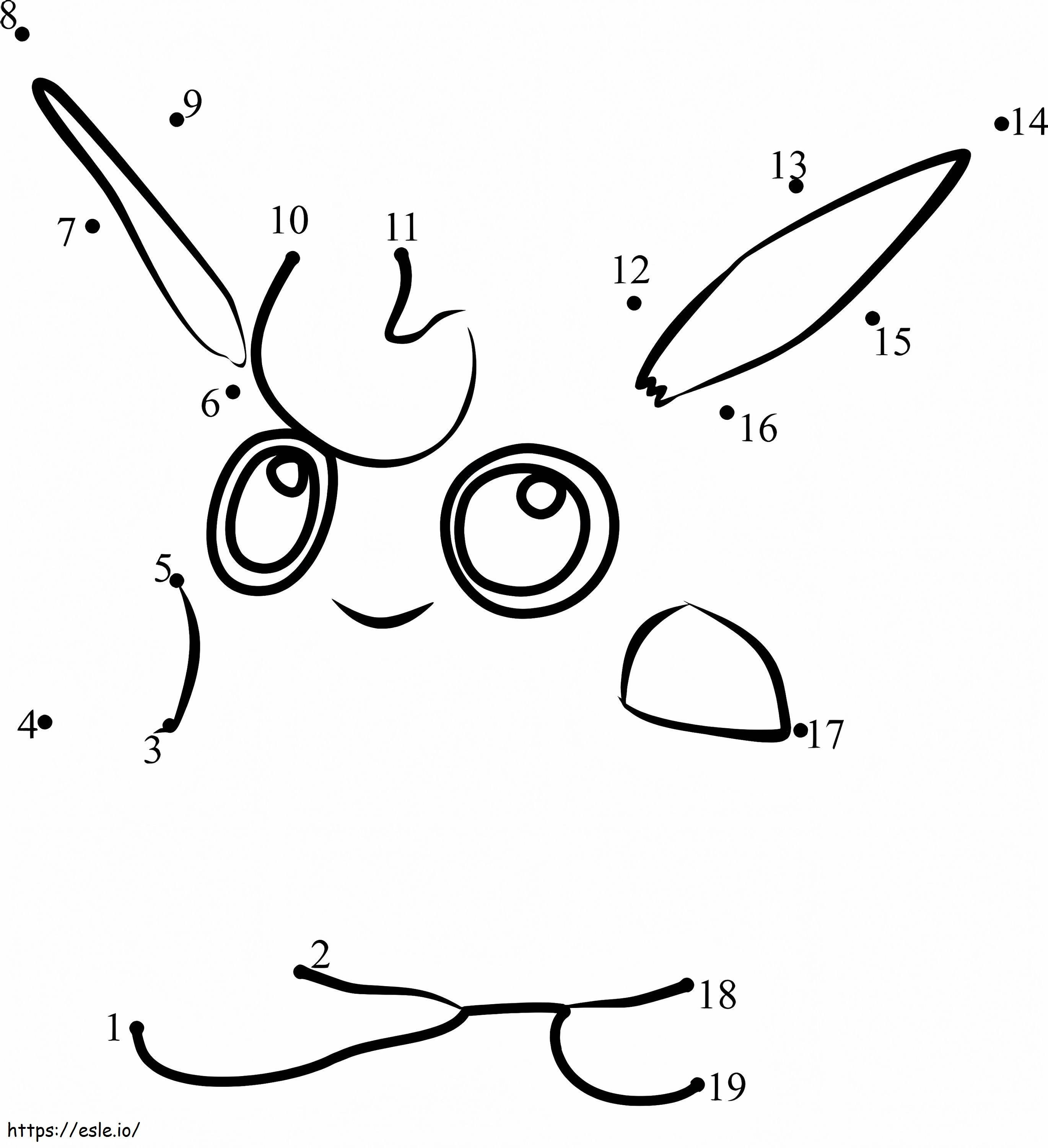 Pokémon Wigglytuff ponto a ponto para colorir