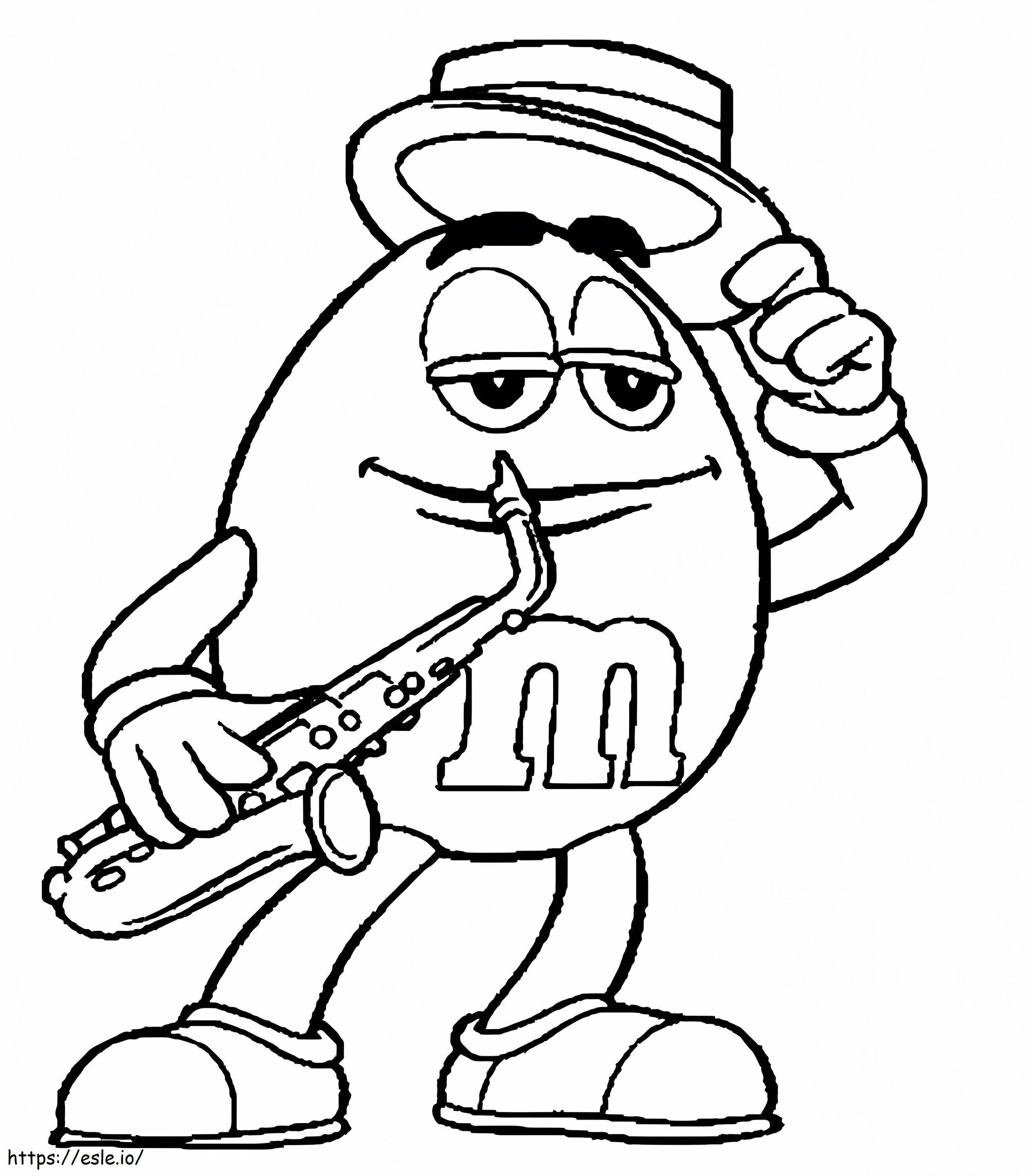 Coloriage Mm jouant du saxophone à imprimer dessin