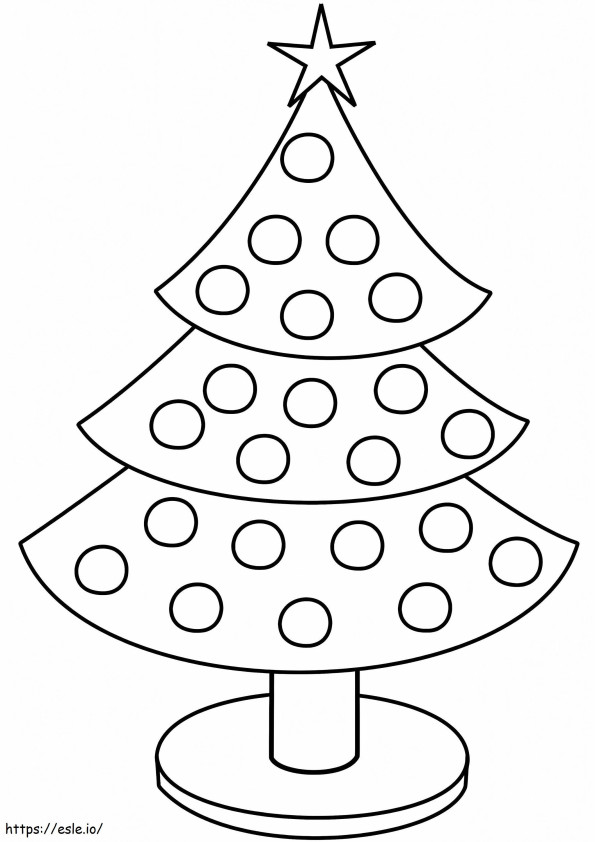 Pohon Natal Sederhana 3 Gambar Mewarnai