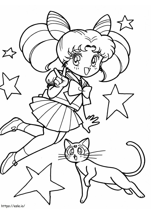 Sailor Chibiusa Gratis Dicetak Gambar Mewarnai