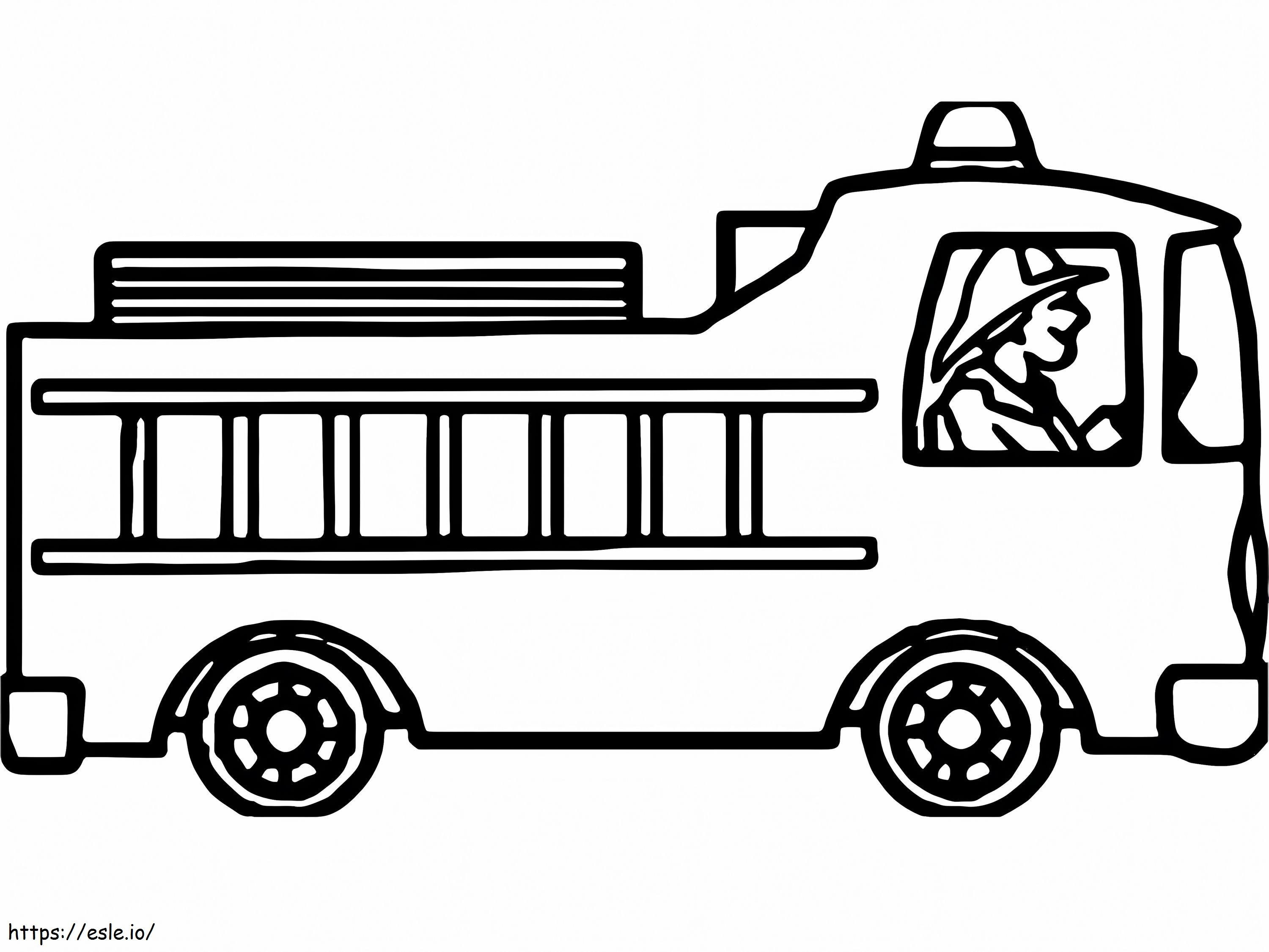 Simple Fire Truck 3 coloring page