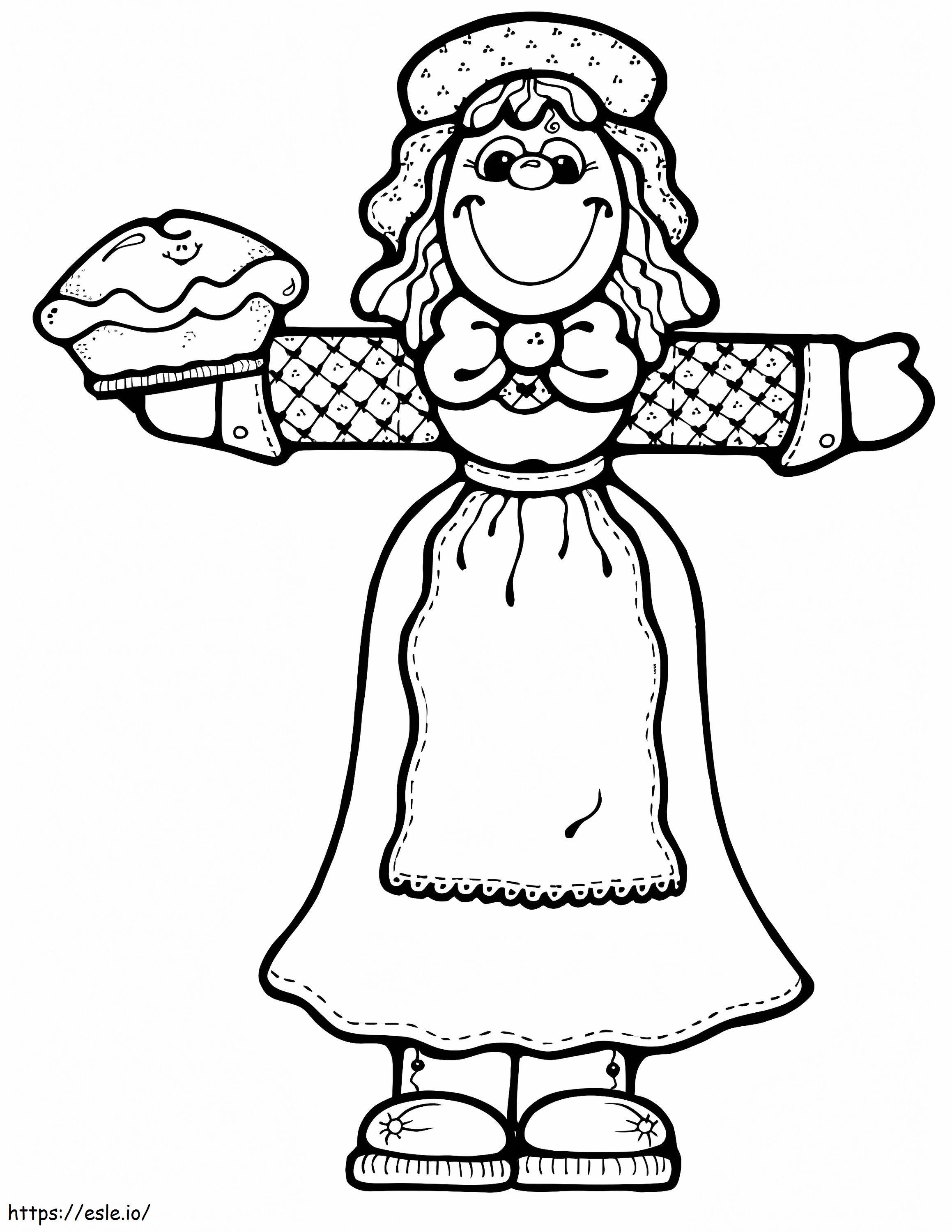 Free Printable Pilgrim Girl Coloring Page for Kids