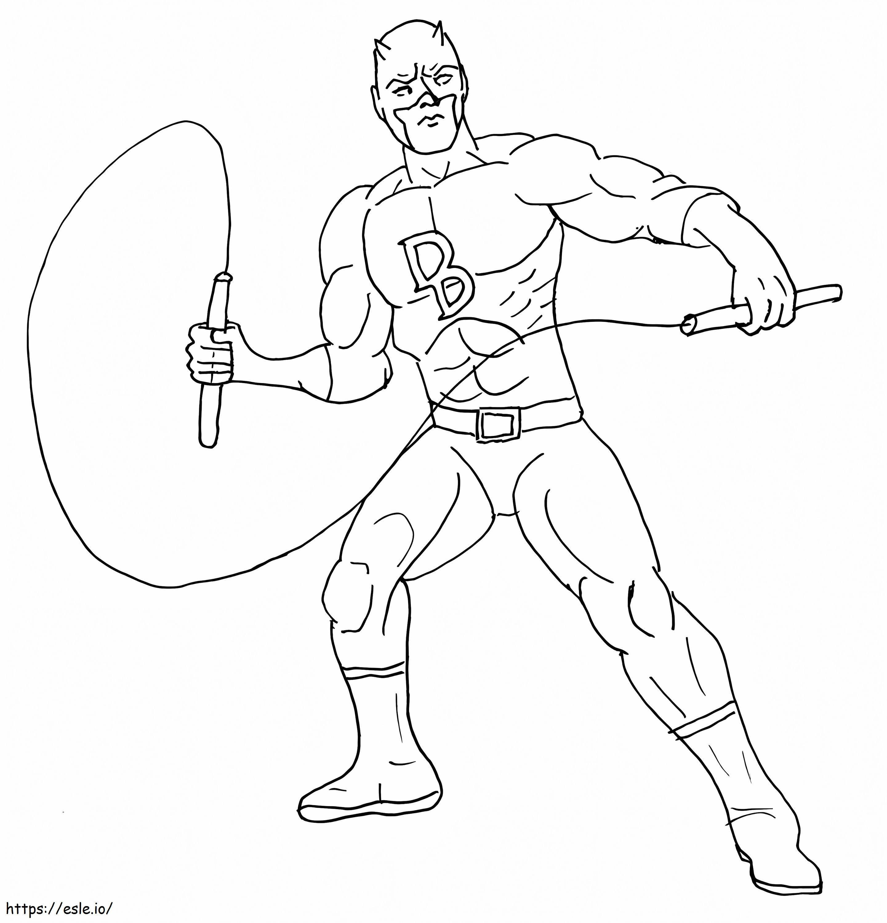 Super-eroul Daredevil de colorat