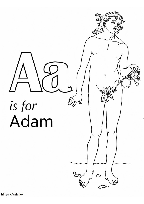Adán Letra A 1 para colorear