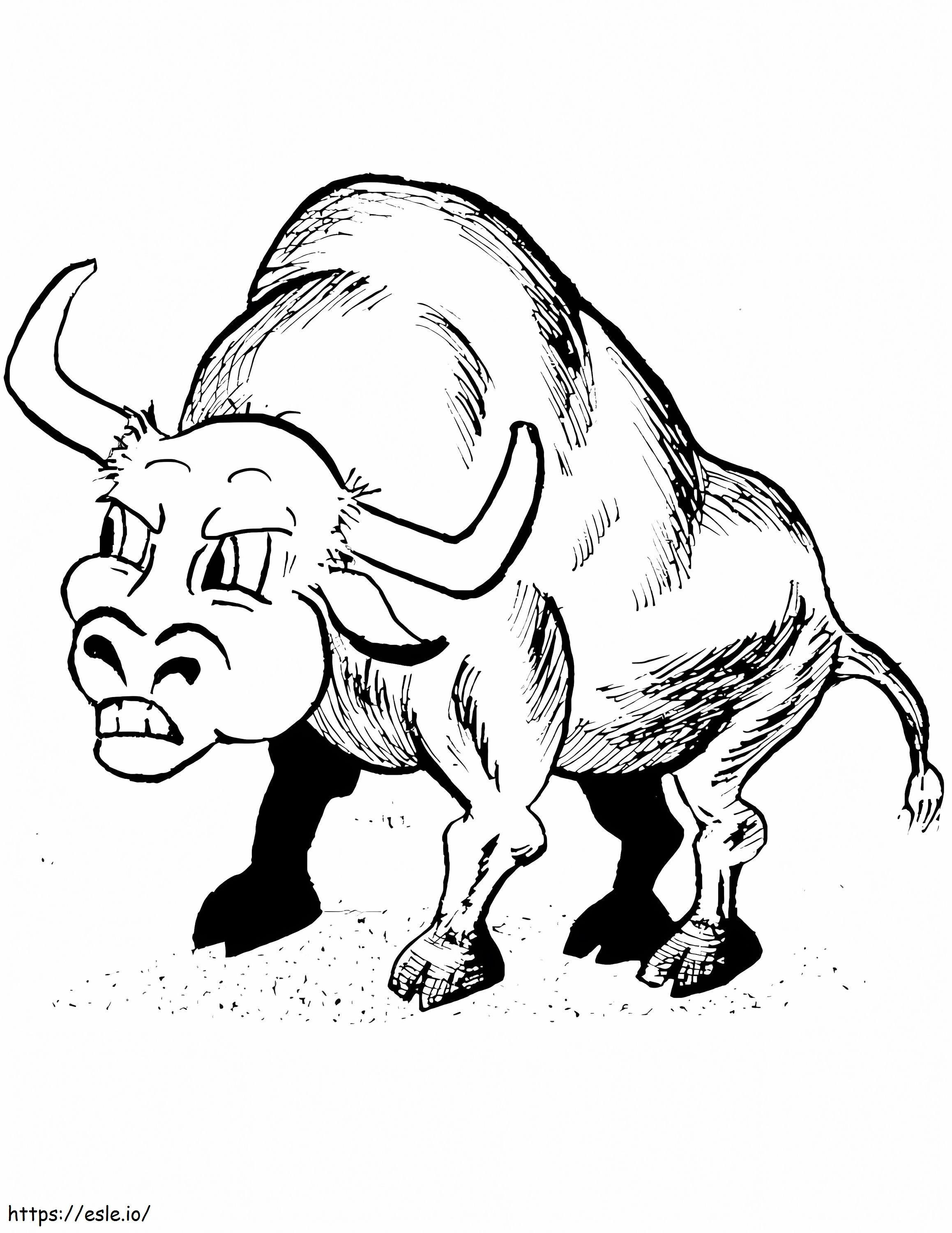 Sarjakuva Bull värityskuva