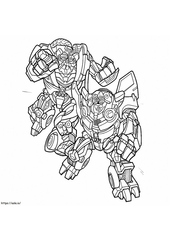 Coloriage Transformers Les Jumeaux à imprimer dessin