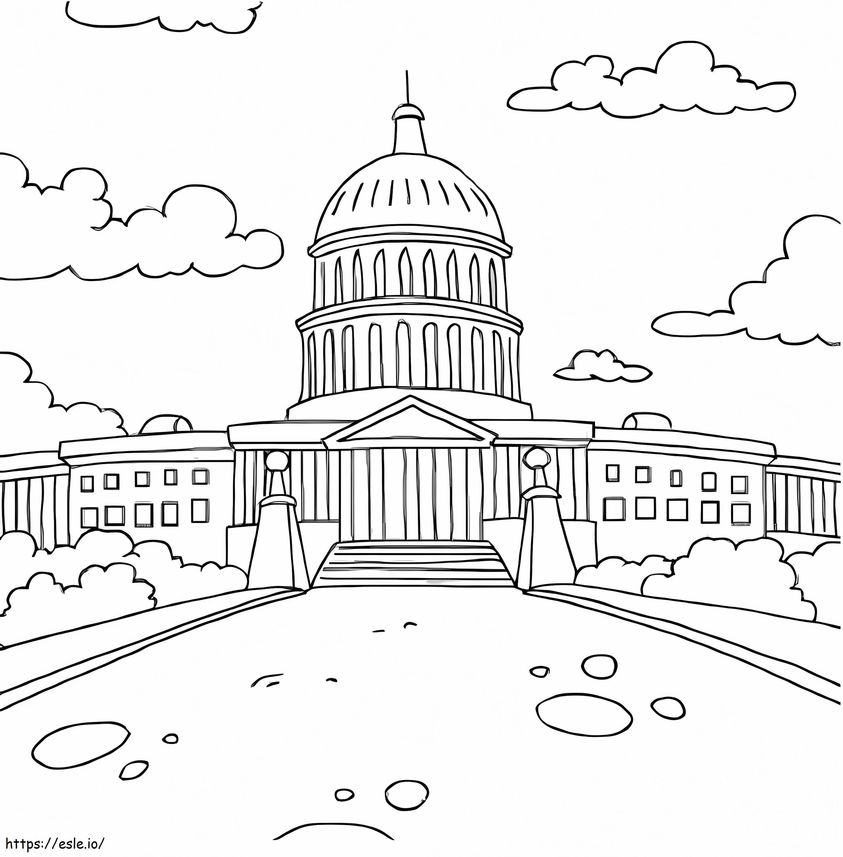 Gedung Capitol Amerika Serikat Gambar Mewarnai
