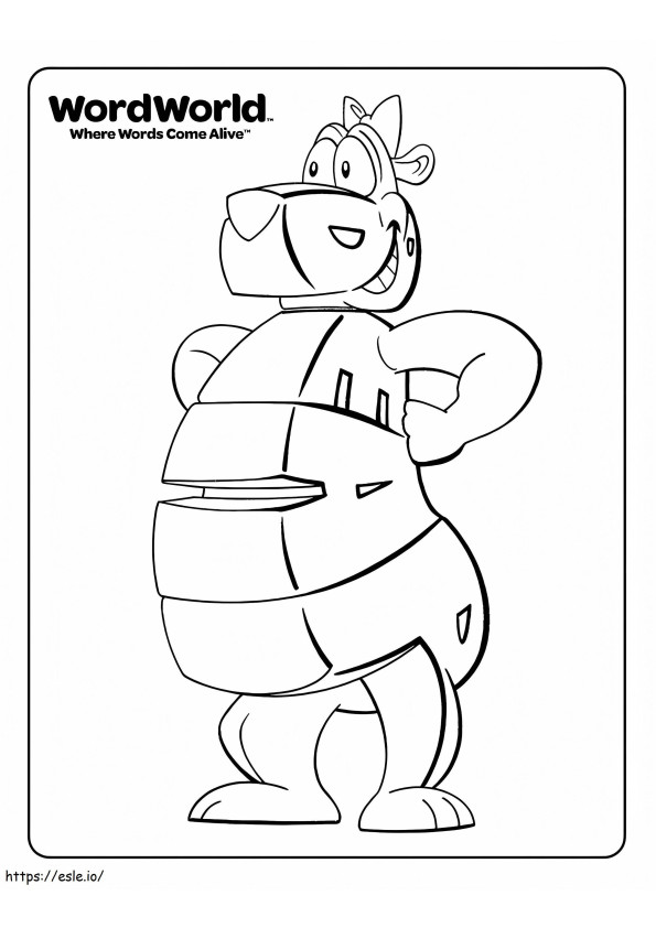 Página para colorir do Urso WordWorld para colorir
