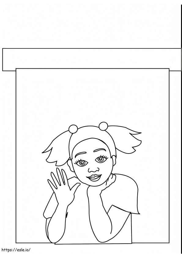 Looking Out Window coloring page