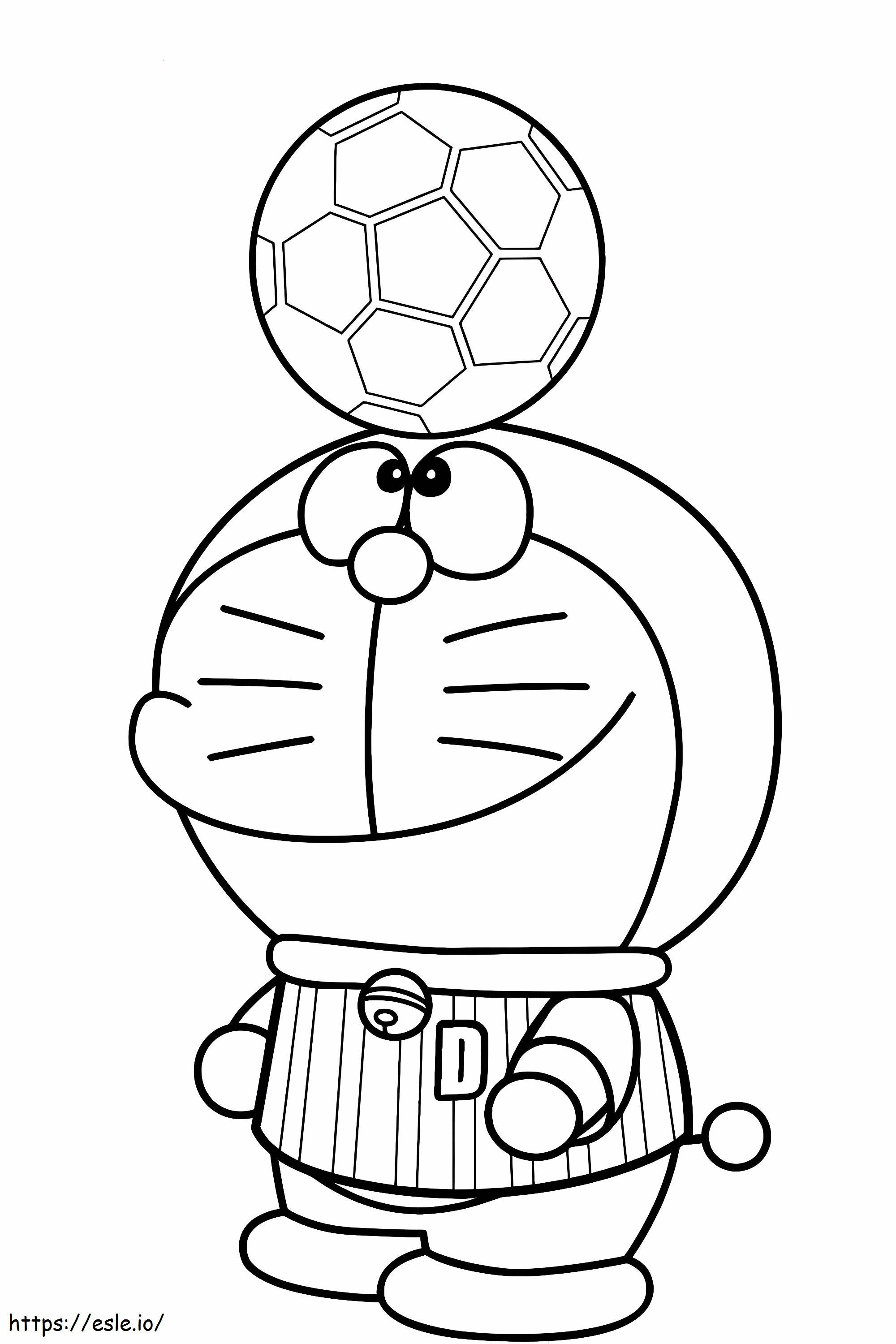 1540782584_I Love Soccer Beautiful Doraemon Coloring Pages Line Magician Doraemon Of I Love Soccer de colorat