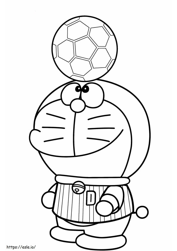 1540782584_I Love Soccer Beautiful Doraemon Coloring Pages Line Magician Doraemon Of I Love Soccer de colorat