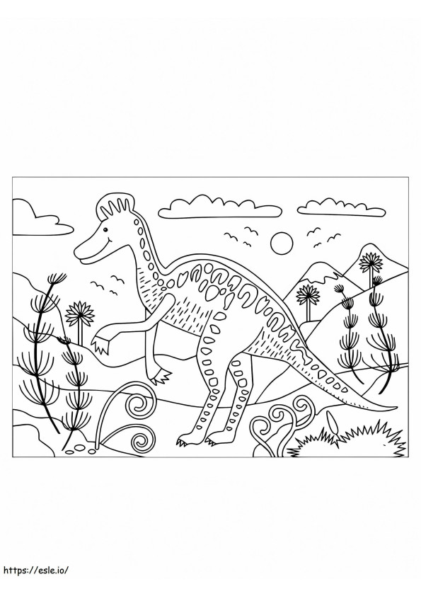 Alebrijes-dinosaurus in de natuur kleurplaat