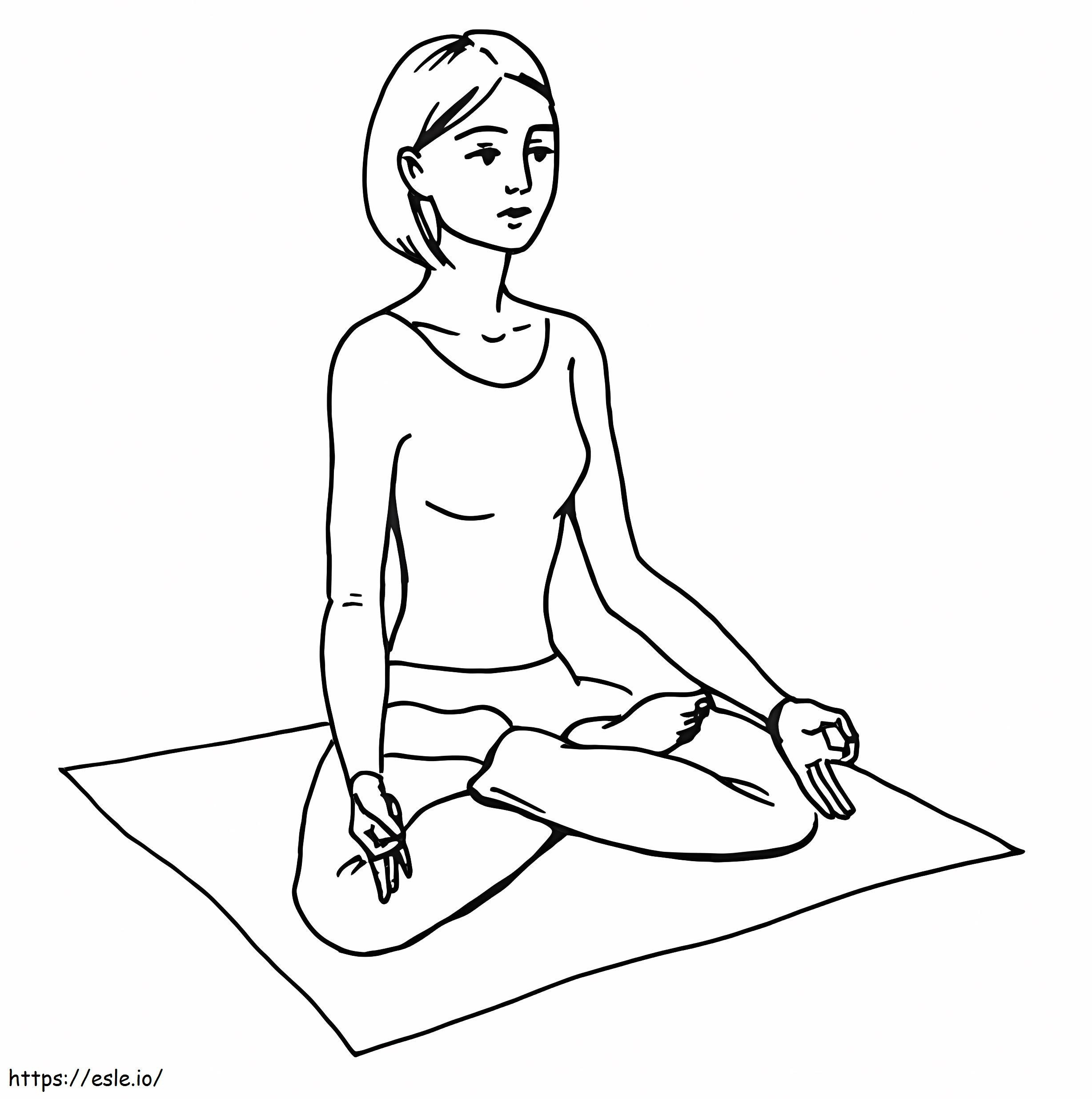 Cetak Meditasi Yoga Gambar Mewarnai