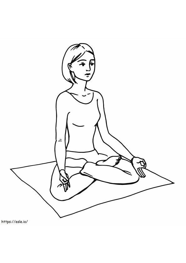Yoga-meditatie afdrukken kleurplaat