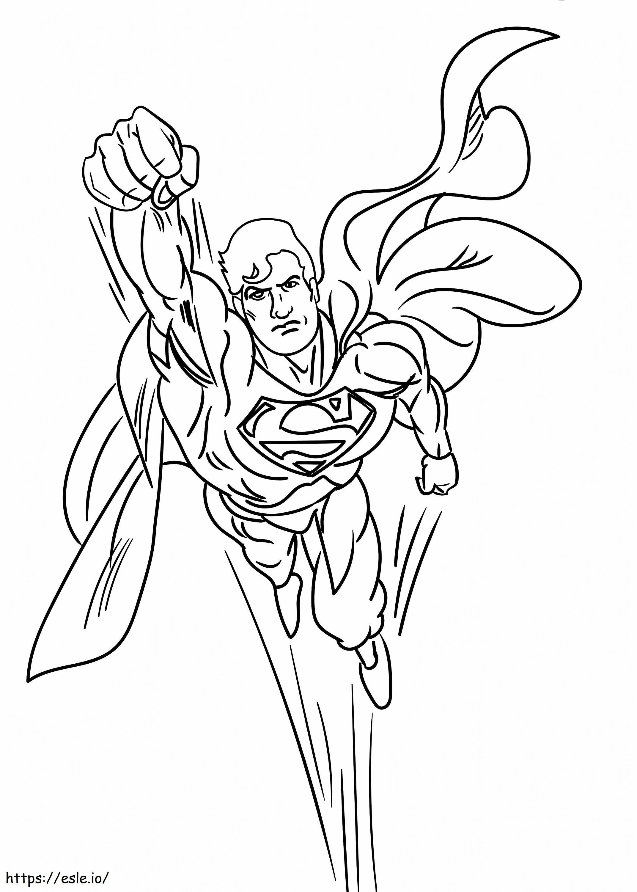 Super-homem voando rápido para colorir