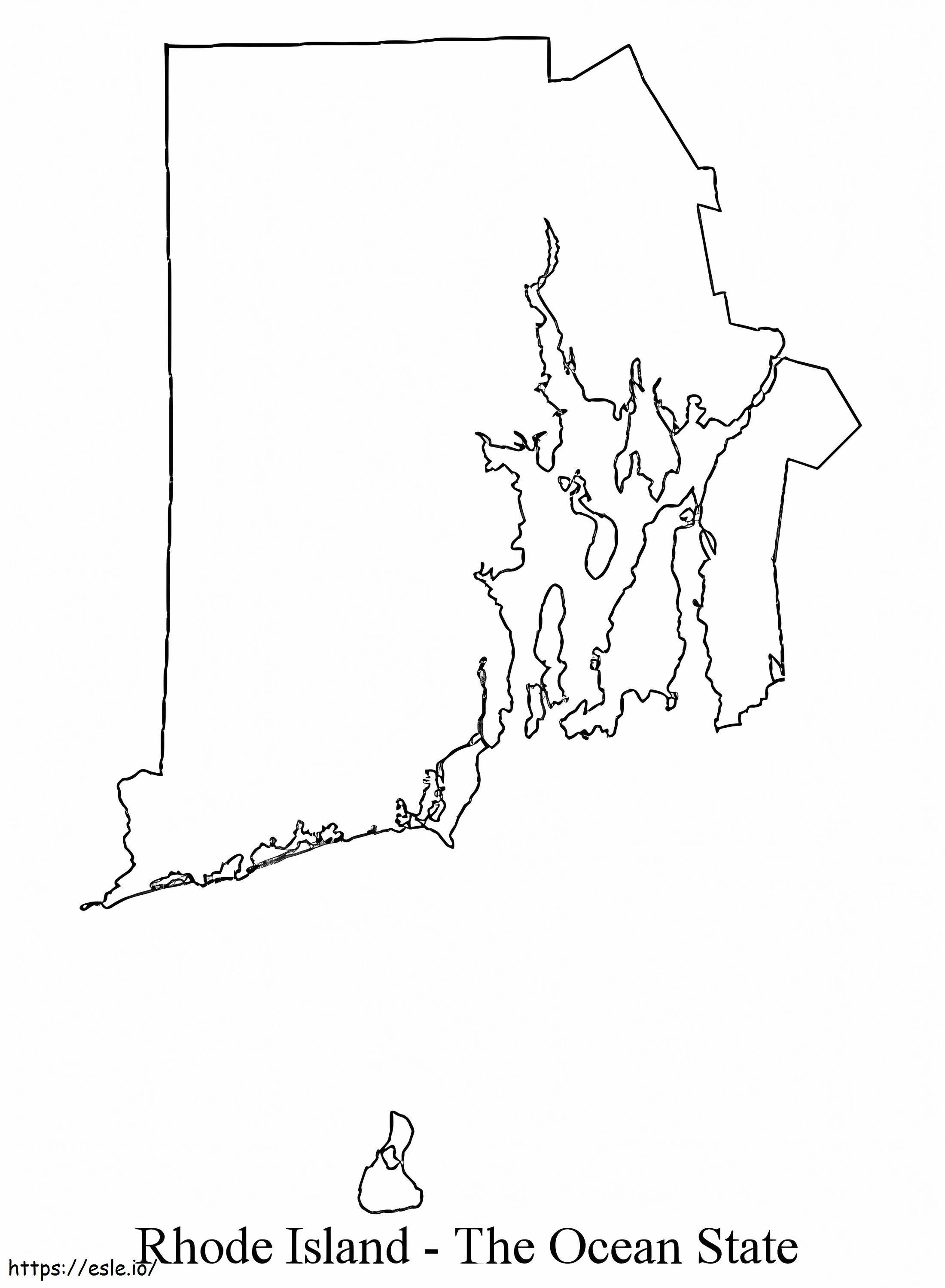 Contorno della mappa del Rhode Island da colorare