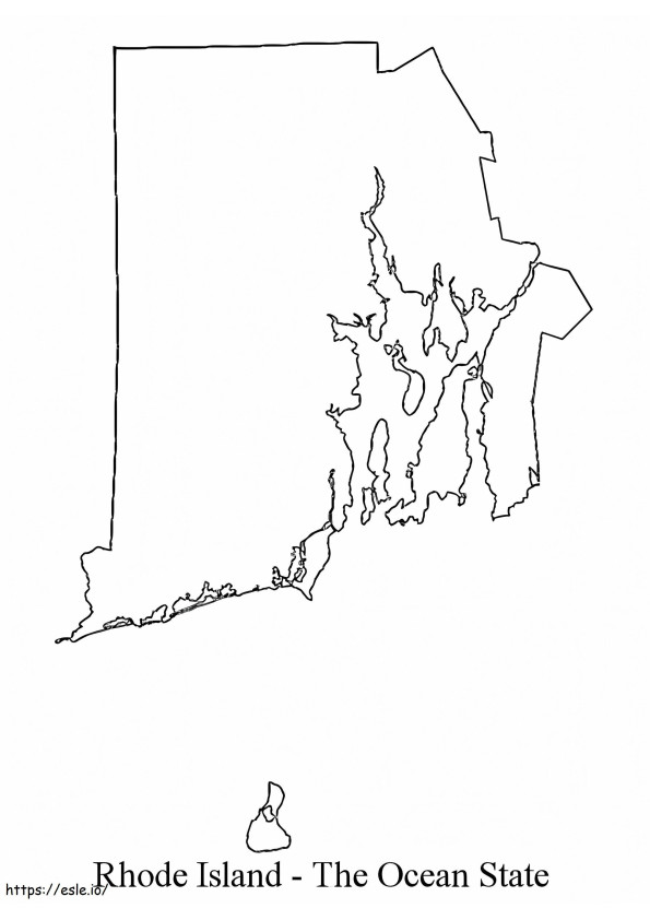 Coloriage Aperçu de la carte du Rhode Island à imprimer dessin
