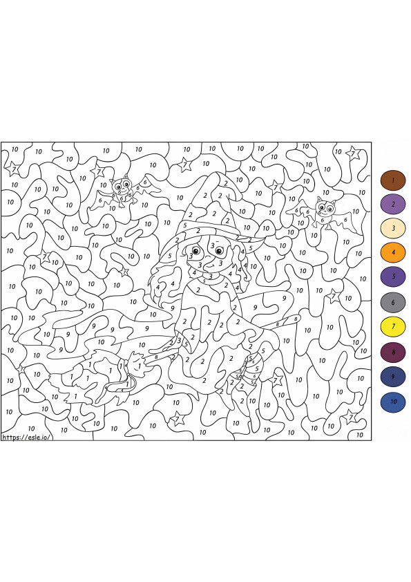 Wizard Color By Number coloring page