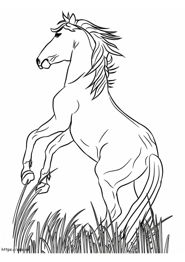 Horse On Grass coloring page