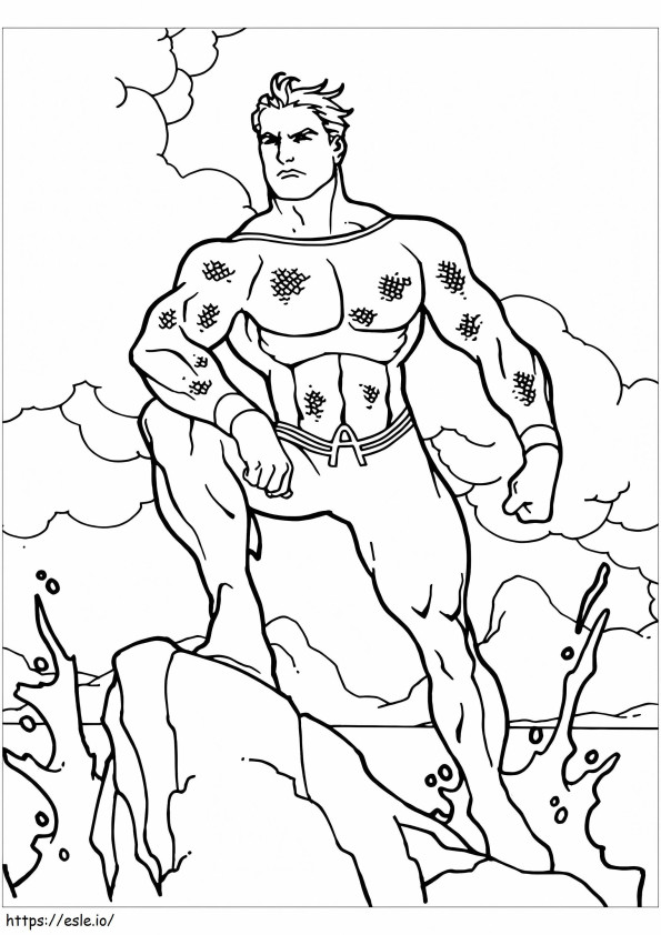 Coloriage Aquaman fort à imprimer dessin
