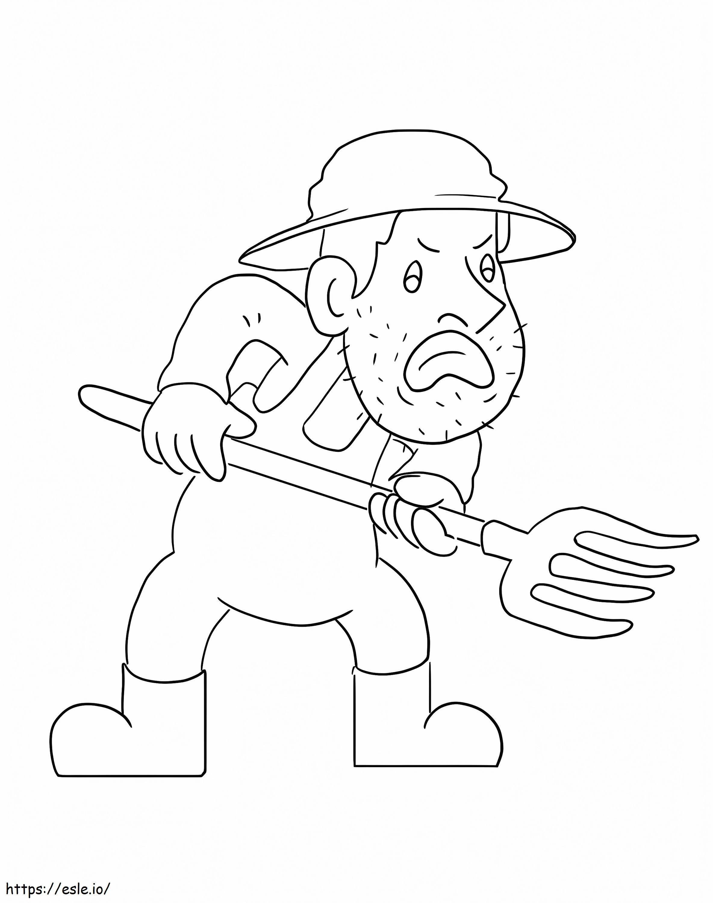 Angry Farmer coloring page