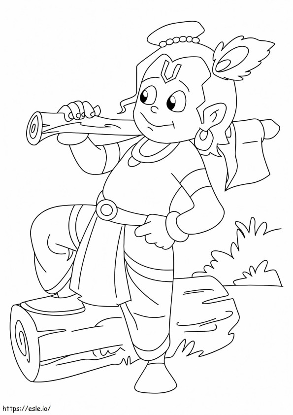 1526734280 Krishna Chopping Wood A4 coloring page