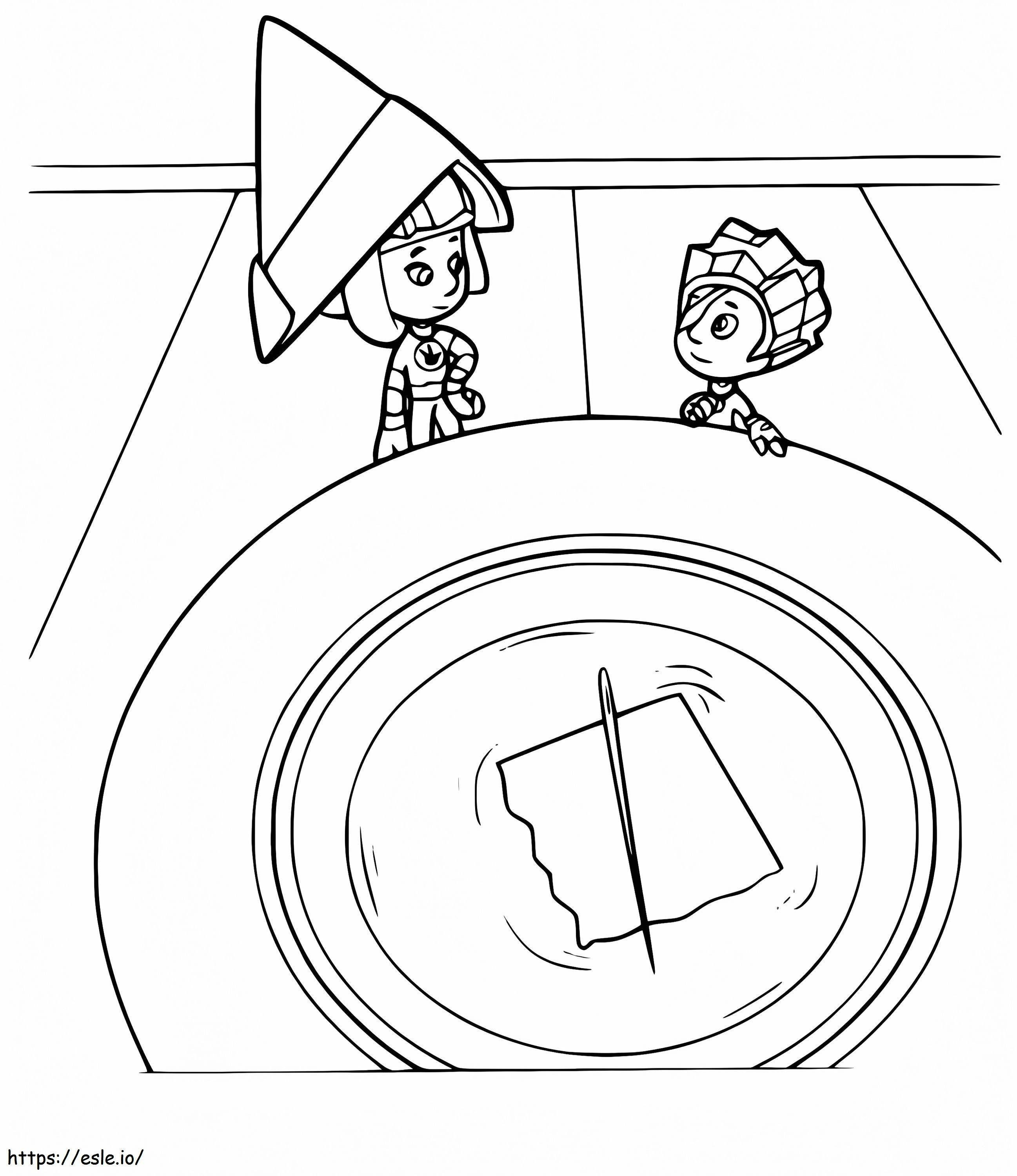 Fixies And Compass coloring page