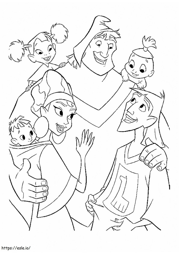 Emperors New Groove Characters coloring page