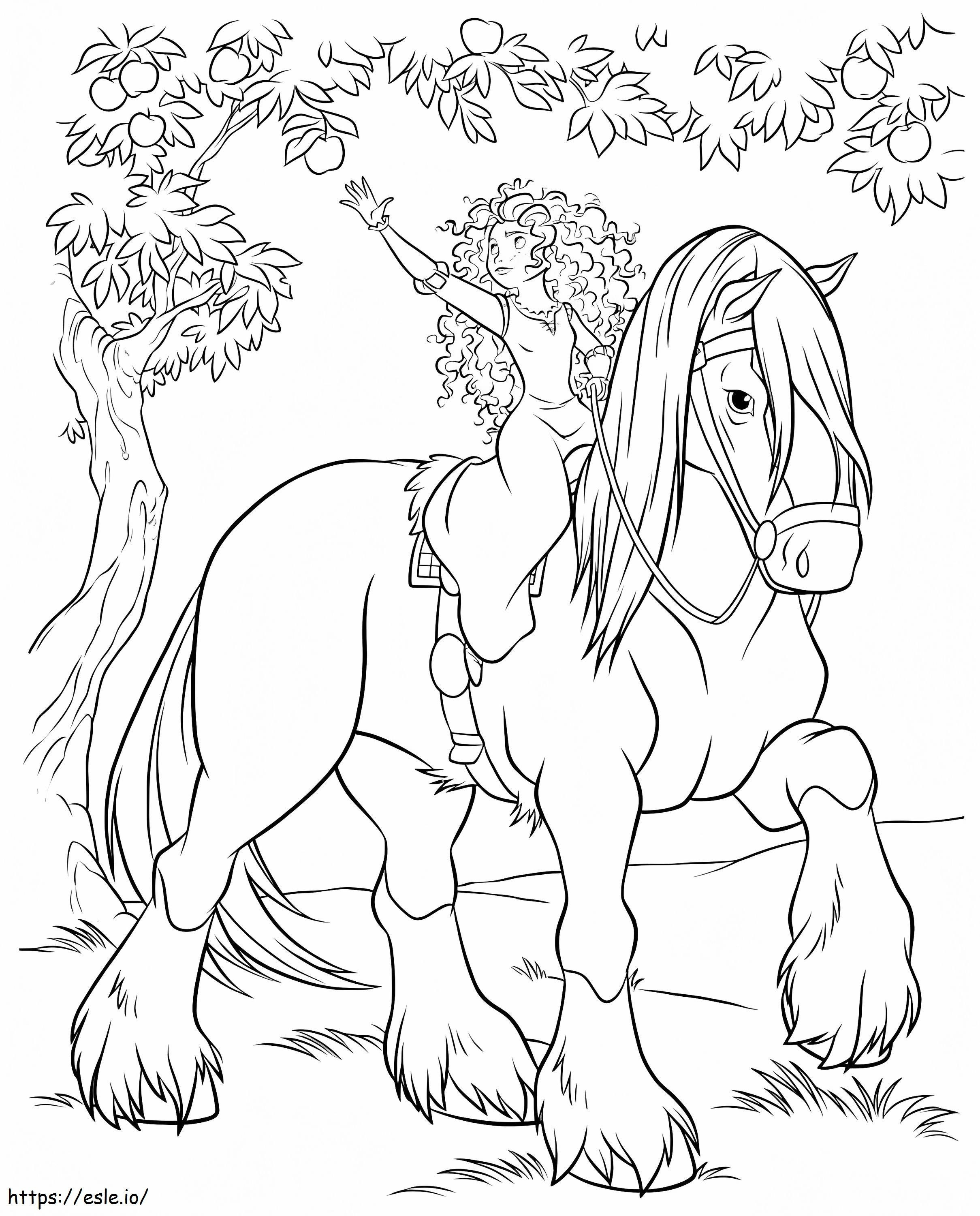 Barbie Horse And Fruit Trees coloring page