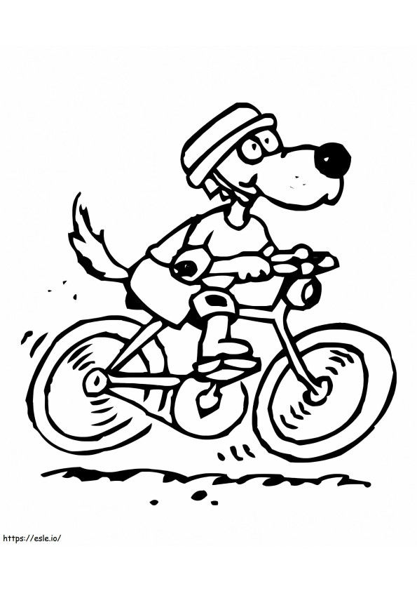 サイクリング犬 ぬりえ - 塗り絵