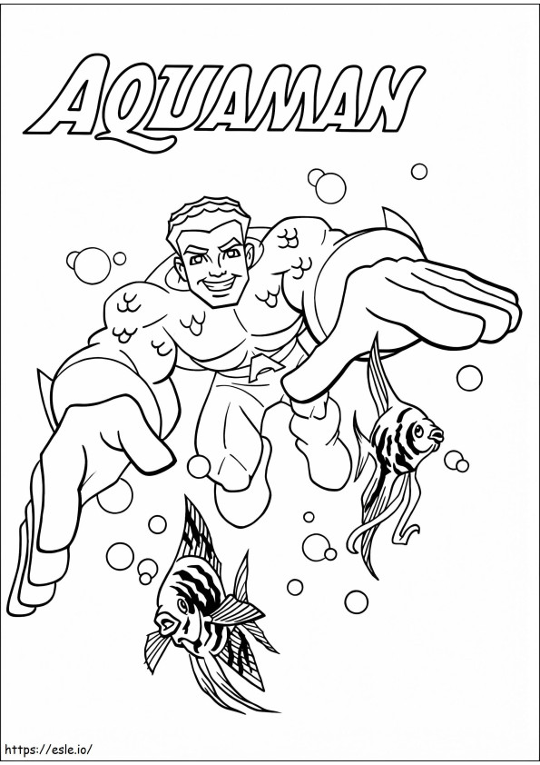 Aquaman van Super Friends kleurplaat