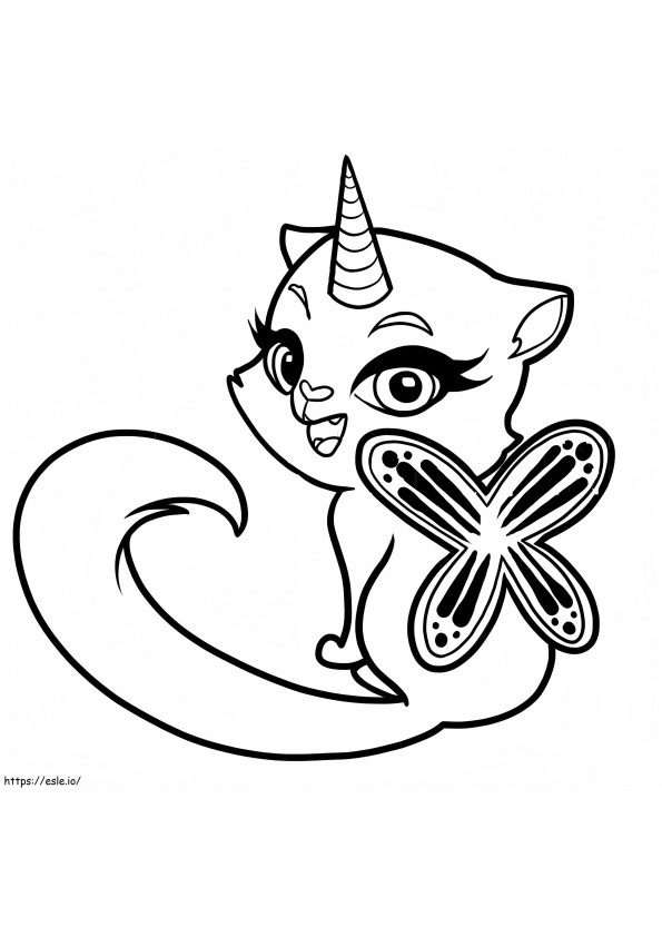 Butterfly Unicorn Cat coloring page
